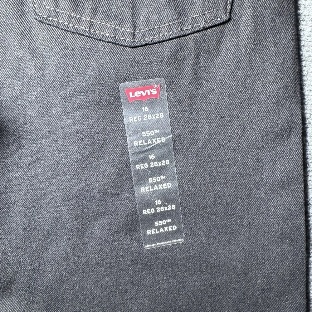 Levi's 550 Relaxed Fit Jeans 16 Reg 28x28 Black Denim Mid Rise NEW NWT